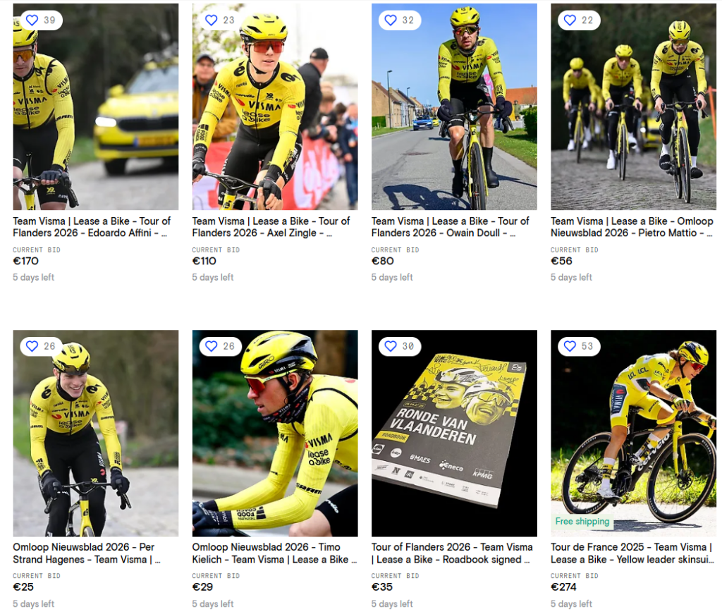 Visma-Lease a Bike auction screenshot