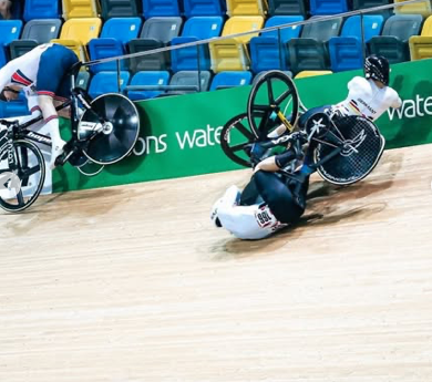 Nikita Kirilsev at UCI Track Cup crash