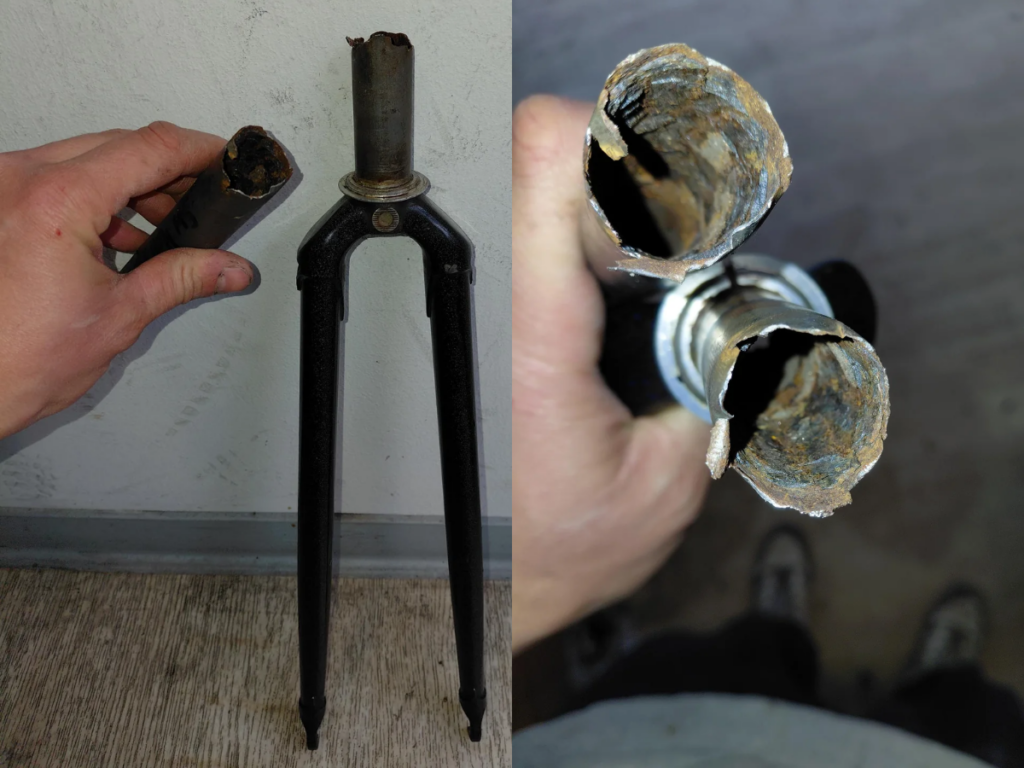 Cracked steerer tube