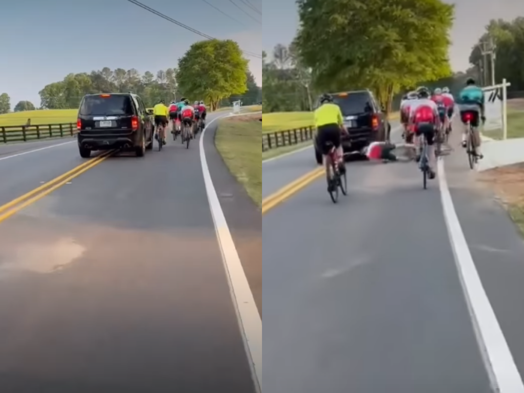 Cyclist knocked off by overtaking driver