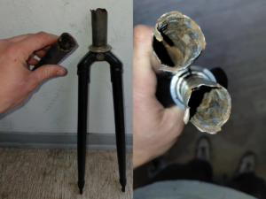 Cracked steerer tube