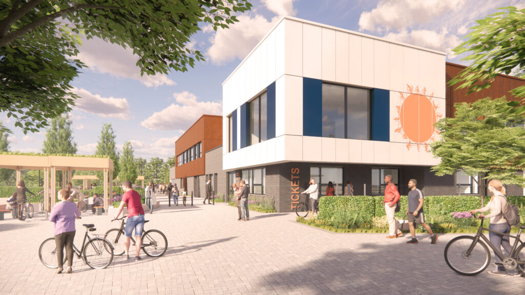 Visualisation of Bristol Regional Cycling Hub – main elevations