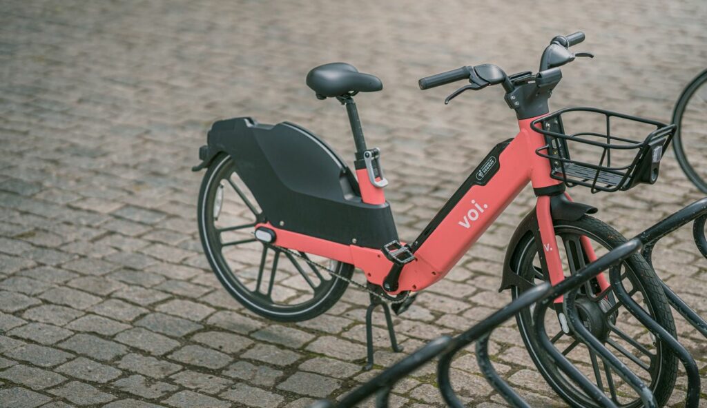 Parked Voi e-bike