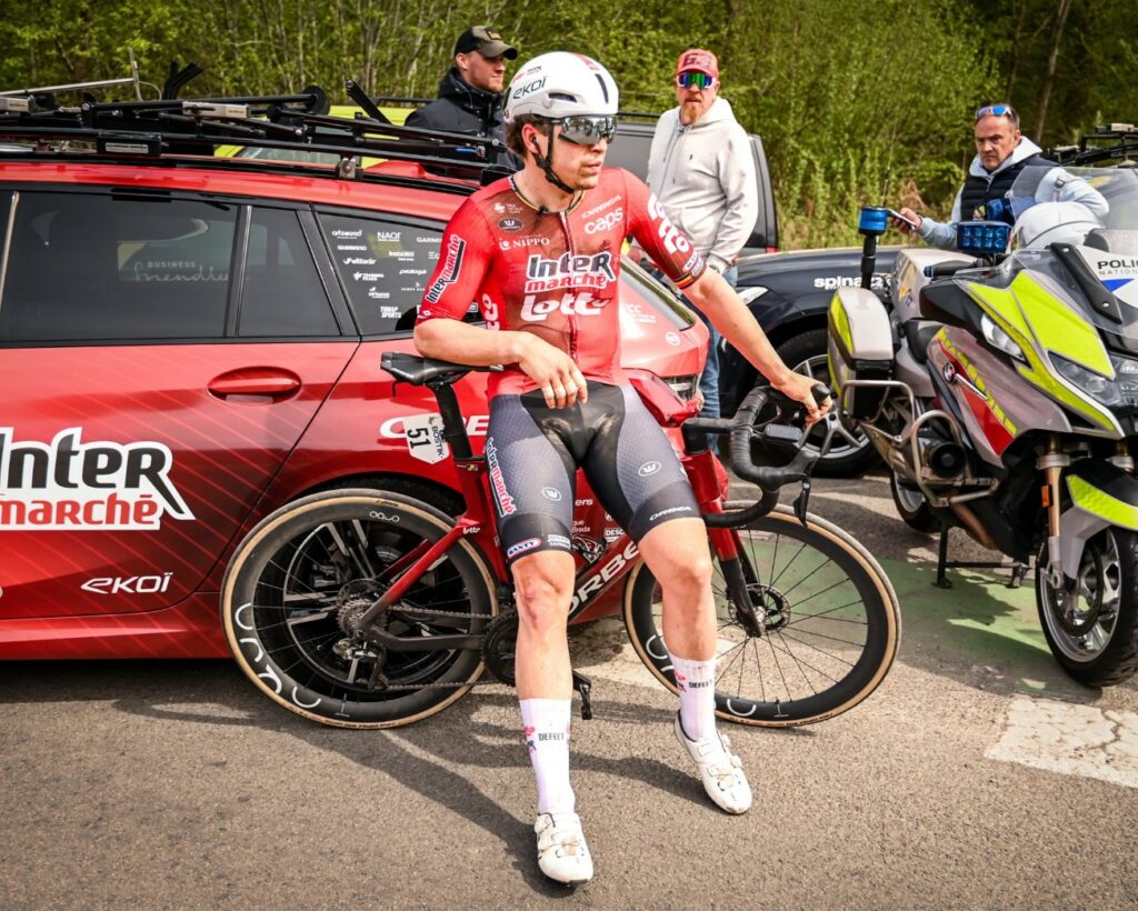 Arnaud De Lie after wnning the Famenne Ardenne Classic, 2026