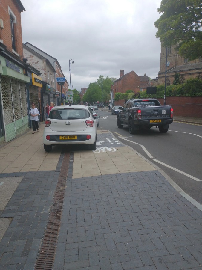 Car parked on Birmingham cycle lane