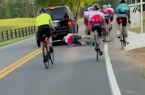 Hit-and-run motorist drives into cyclist in Georgia, USA