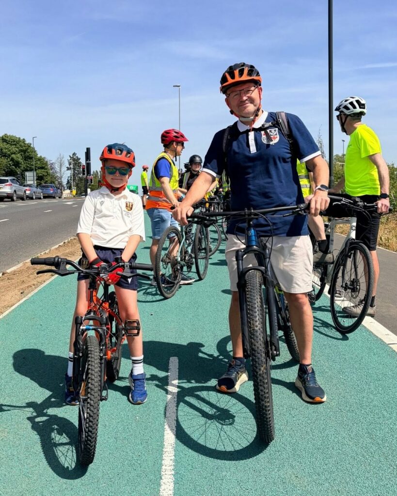 Cyclists at opening of A435 Cheltenham to Bishop's Cleeve cycleway