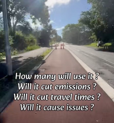 Hexham to Corbridge cycle lane video