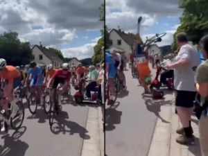 “Use COMMON SENSE”: Woman on mobility scooter hit by onrushing peloton, causing spectacular crash + more on the live blog