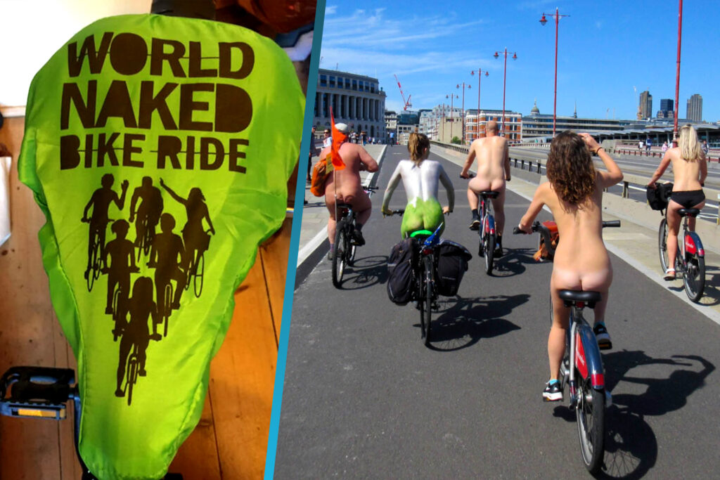 A perineul problem: Organisers of World Naked Bike Ride remind bare-bottomed London participants to use seat covers on shared bikes following cleanliness concerns
