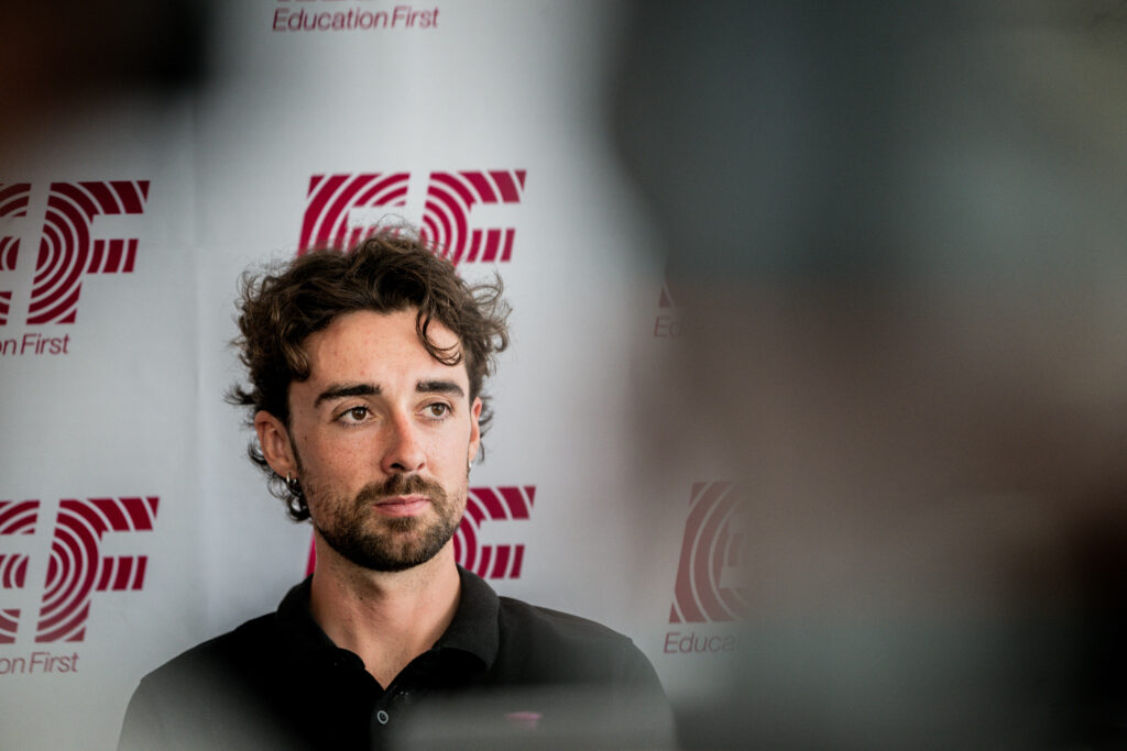 Ben Healy before the start of the 2026 Tour de France, press conference