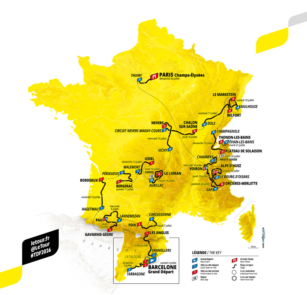 2026 Tour de France route map