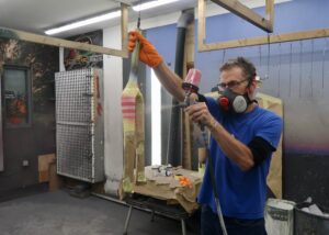 Reuse Respray – Me Doing Pink Fork (Image Credit – Jo Burt)