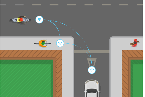 V2X technology allows bikes, scooters, and vehicles to see each other
