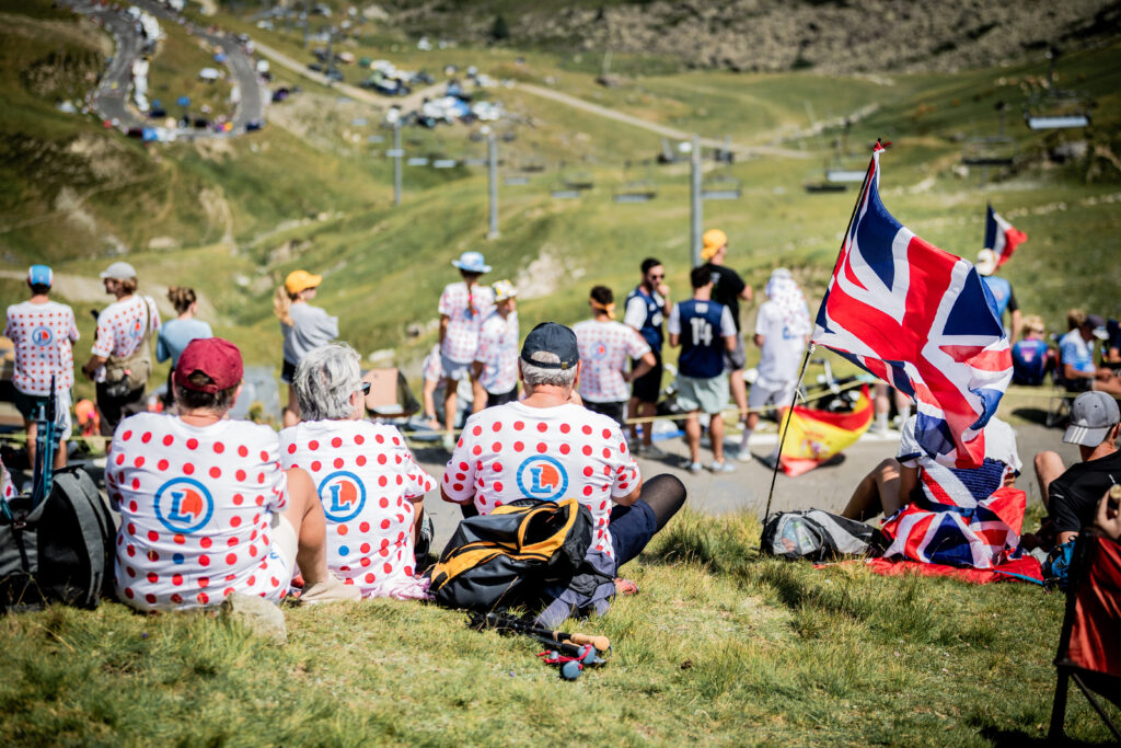 British fans, Col du Tourmalet, stage 6, 2026 Tour de France