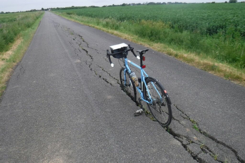 Lincolnshire cracked road