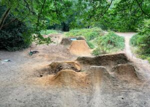 Hodgemoor Woods bike park after majority of ramps removed