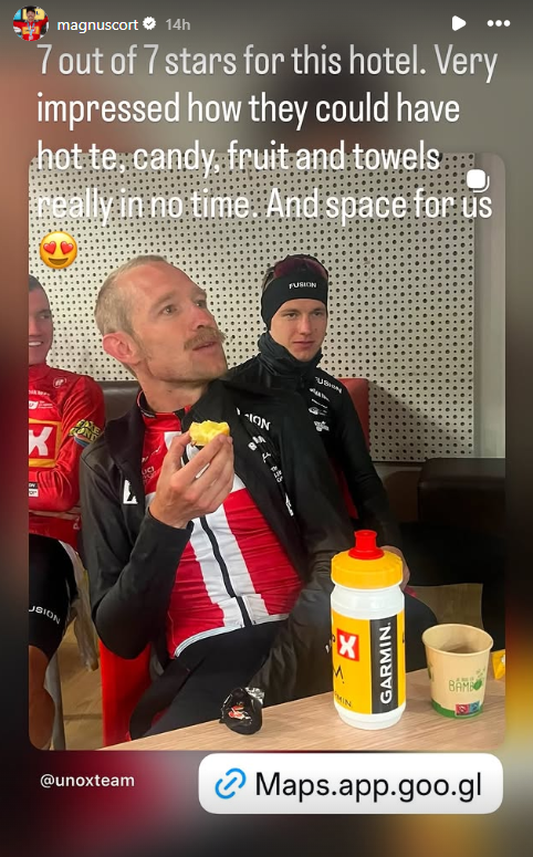 Magnus Cort's Vuelta hail hotel review