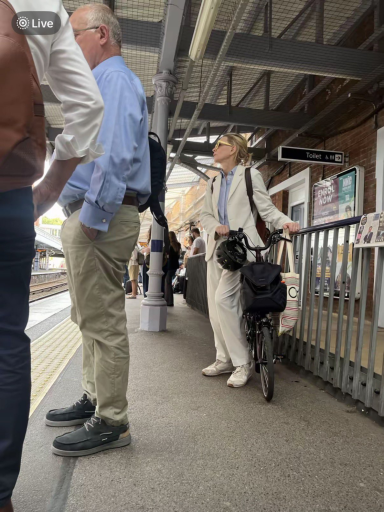 Cate Blanchett on a Brompton