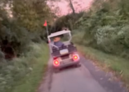 Golf cart driver tries to ram cyclist off trail