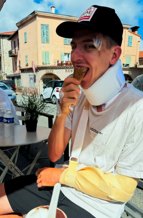 Tadej Pogacar after Vuelta crash 2