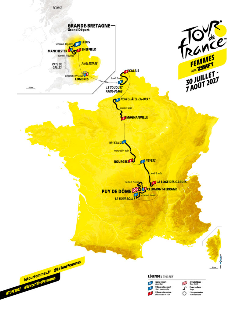 Tour de France Femmes 2027 Route map