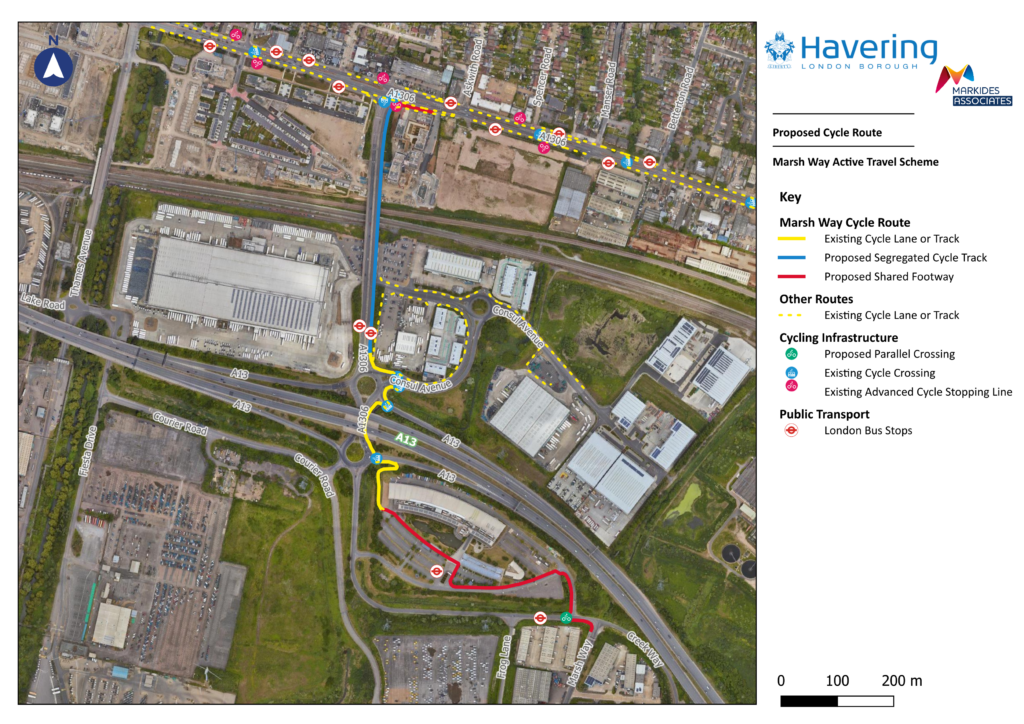 Havering Marsh Way cycle lane plans