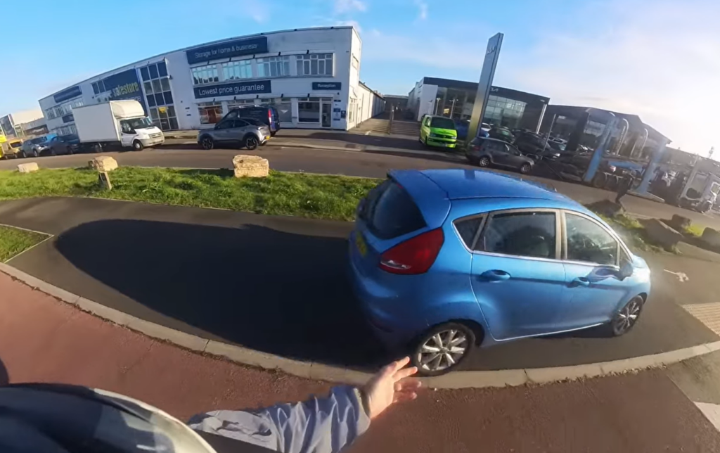 Motorist filmed driving on cycle lane and stopping on pavement in Bournemouth