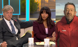 Richard Madeley, Ranvir Singh, and Chris Boardman during GMB cycling debate