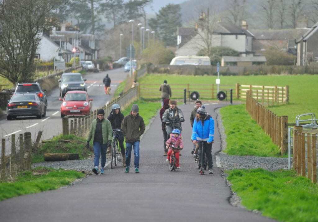 Penpont active travel path next to A702 other