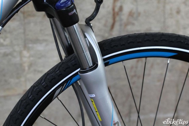 Carrera Crossfire-E Womens Electric Bike - fork detail.jpg