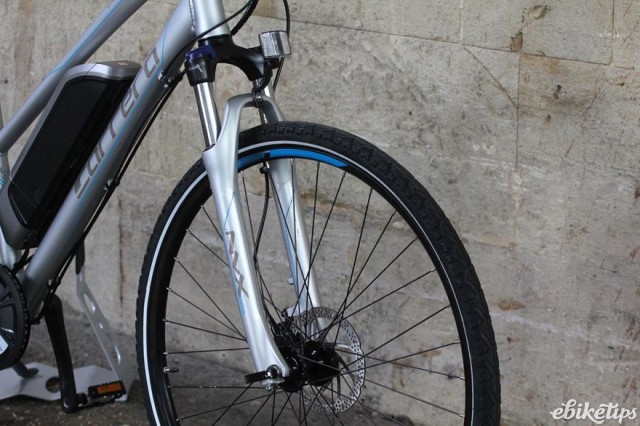 Carrera Crossfire-E Womens Electric Bike - fork.jpg