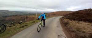 Simon Ward riding e-bike