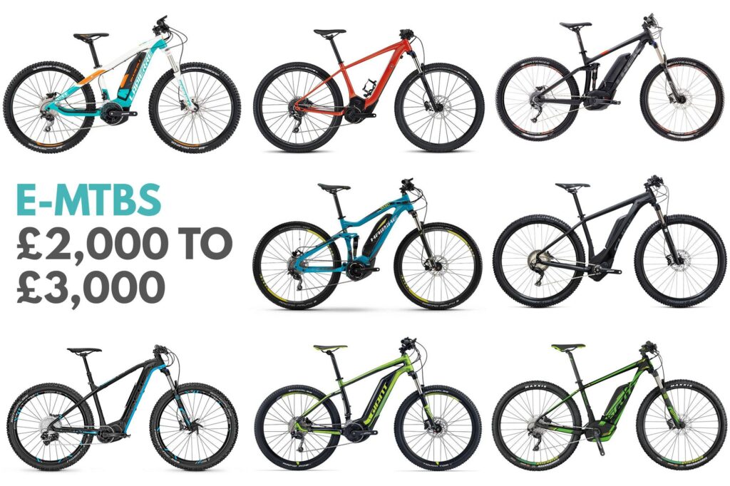 e-MTBs from £2,000 to £3,000