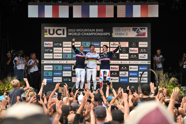 2022 UCI MTB World Championships DH men's podium