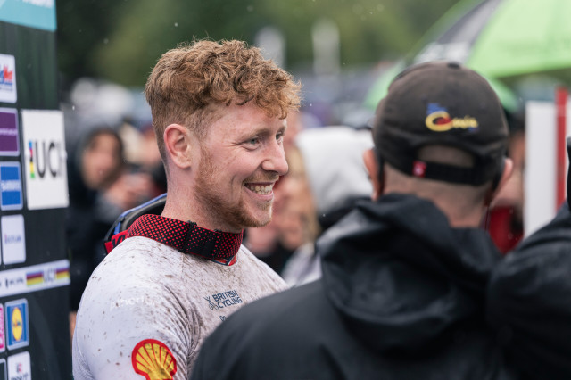 Charlie Hatton performs at UCI DH World Championships in Fort William, Scotland on August 05, 2023