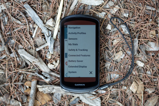 2022 Garmin Edge 1040 Solar menu