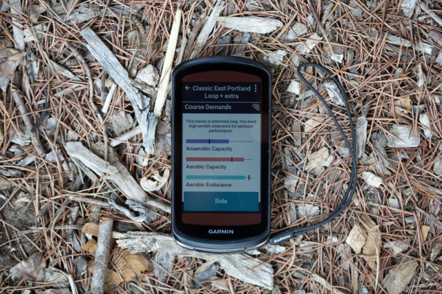 2022 Garmin Edge 1040 Solar course demands