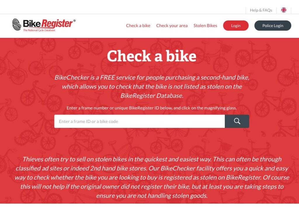 2021 bikechecker check page