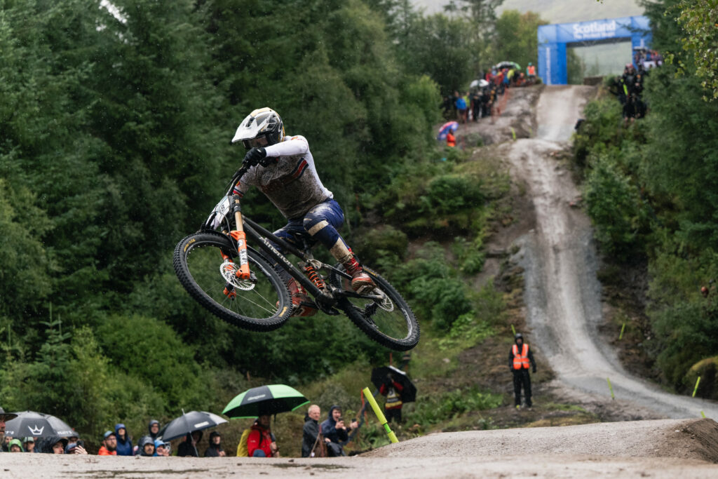 Charlie Hatton performs at UCI DH World Championships in Fort William, Scotland