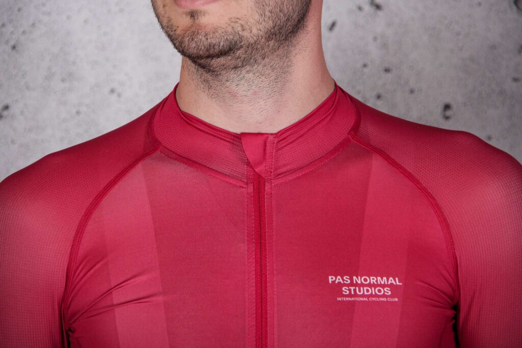 2022 Pas Normal Studios Men’s Mechanism Jersey – Deep Red – collar