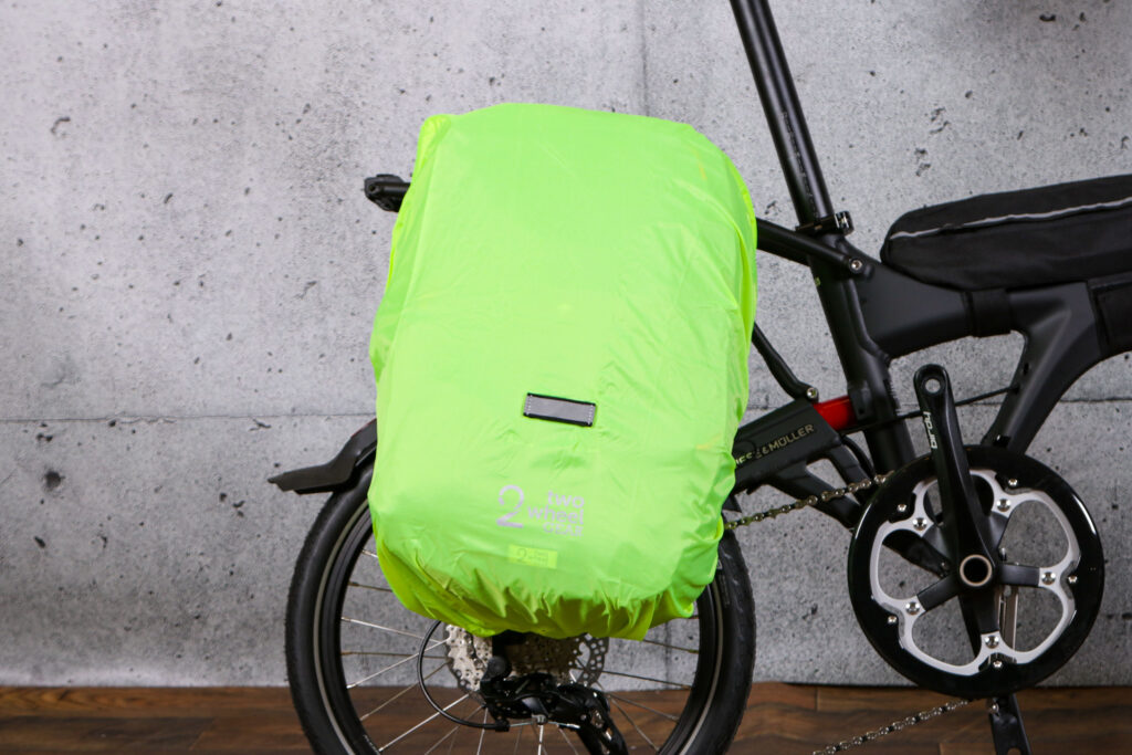2022 Two Wheel Gear Pannier Backpack Convertible 2.0 Lite &ndash; on bike with rain cover.jpg