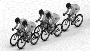 2025 Aerodynamic drag in small cyclist formations- how to best shield the protected rider – five riders
