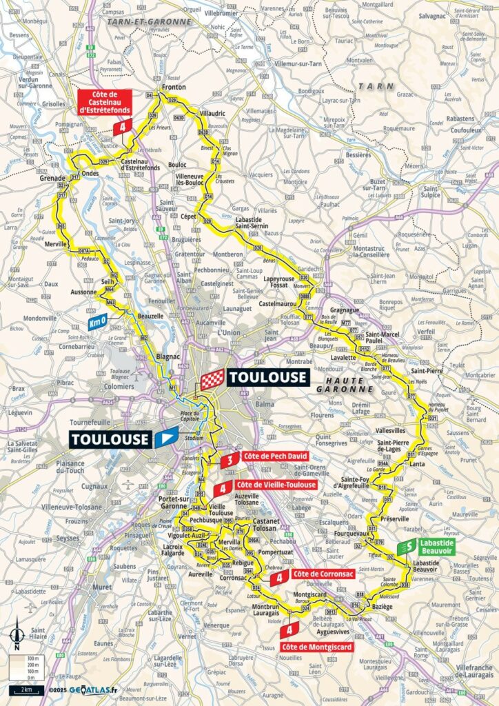 2025 Tour de France stage 11 map
