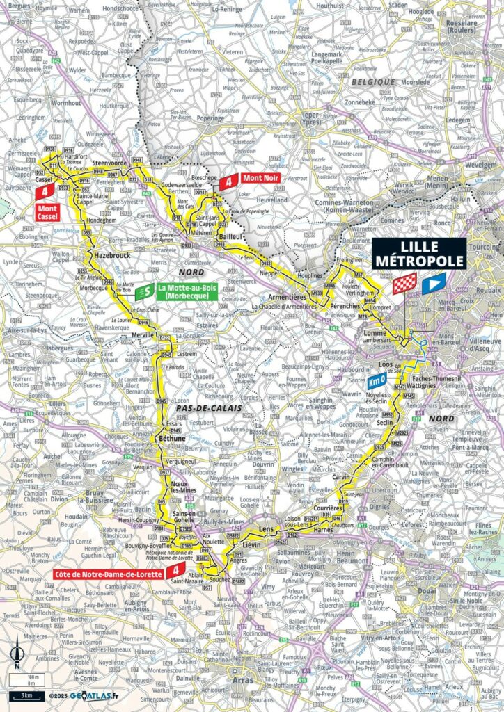 2025 Tour de France stage one map
