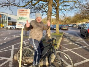 Cllr David Henwood protesting congestion charge