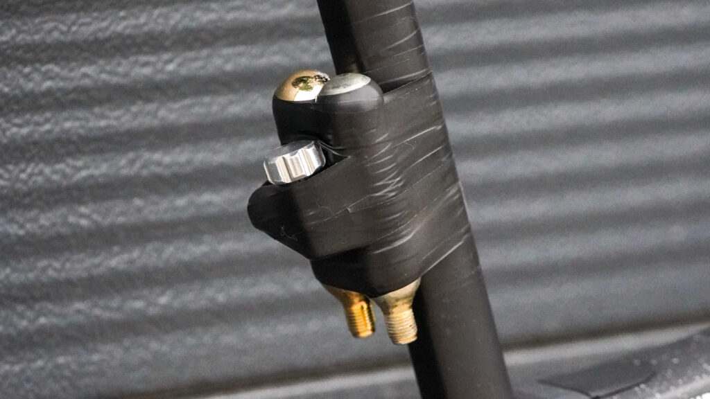 2025 Gravel Worlds Tech Gallery puncture kit taped on seatpost