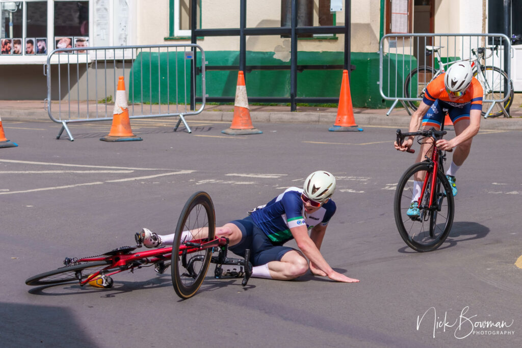 Crash during Active Fakenham Easter Criterium 2022