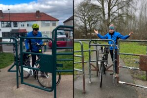 “Anti-bike” gates, Robin Hood Lane, Bexley, London