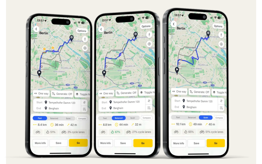 Beeline app route options